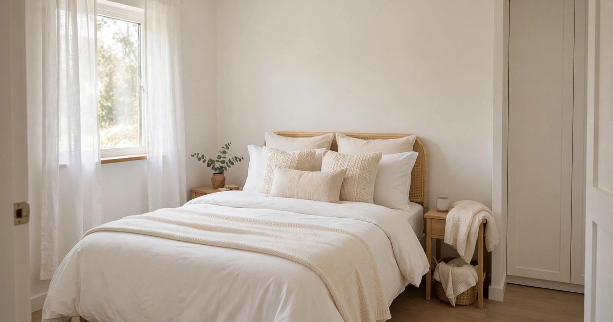 Go all-white (or all-cream) on bedding