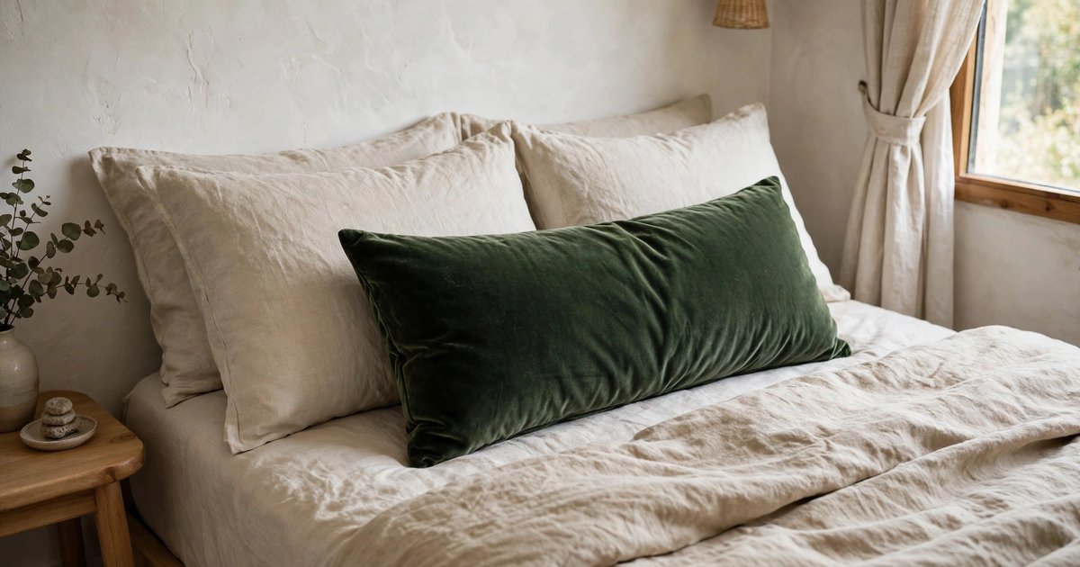 Add one lumbar pillow in a rich texture