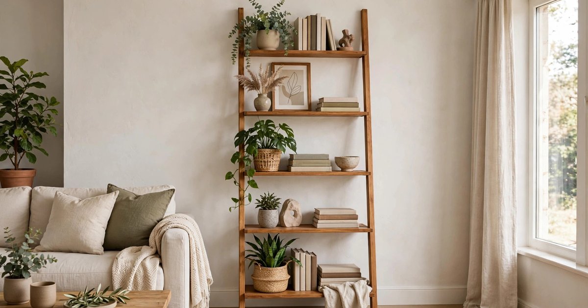 Floor-standing shelves and ladders