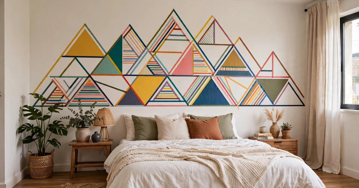Washi tape geometric murals