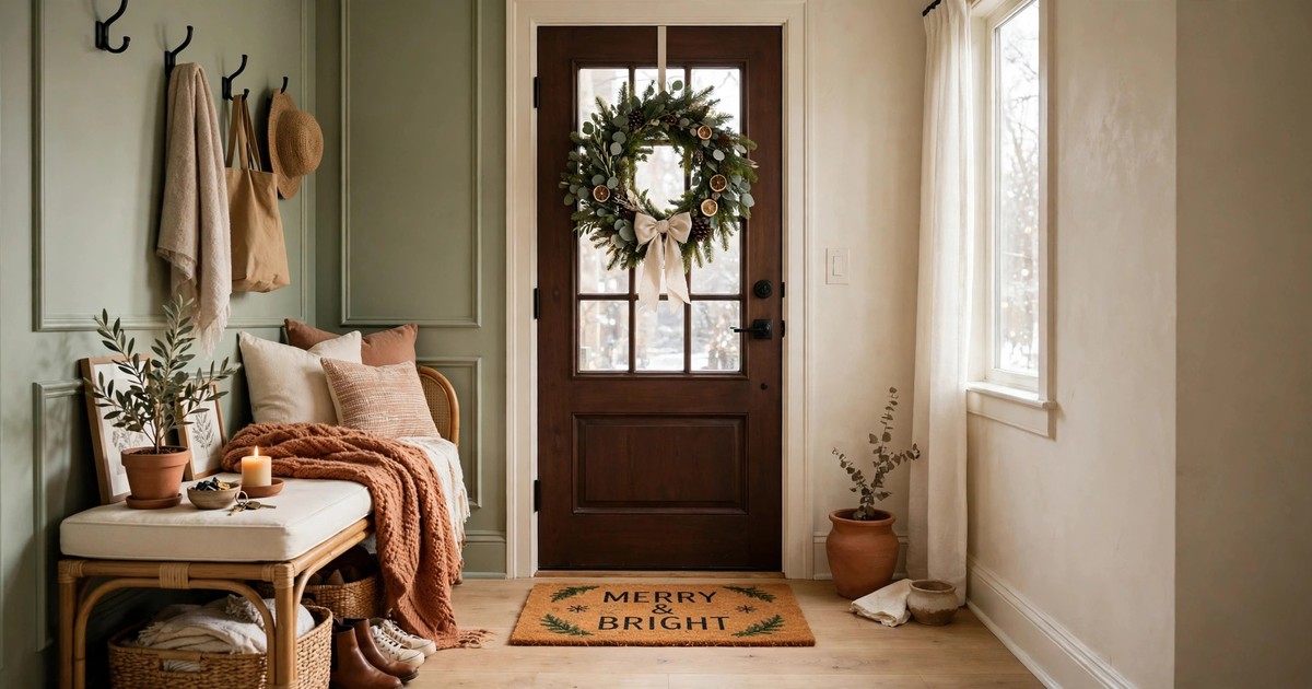 9 Renter-Friendly Christmas Doormats Under $25