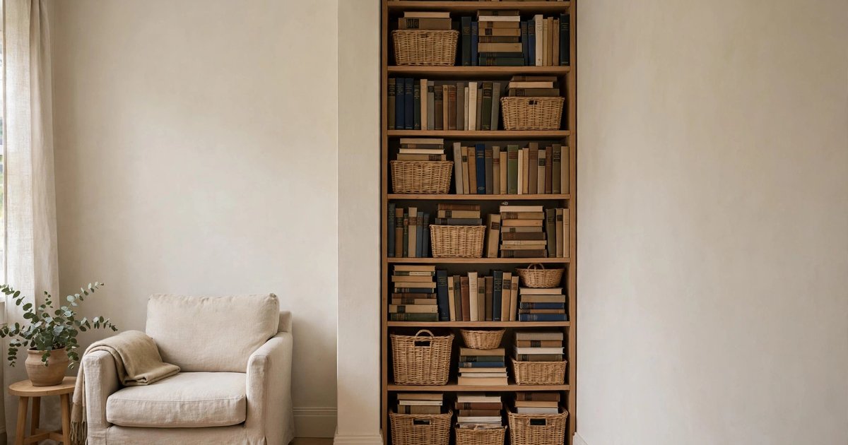 One tall narrow bookcase instead of a wide one