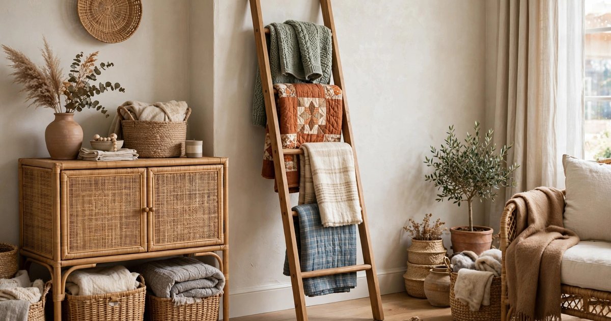 Blanket ladder (decor that's secretly storage)