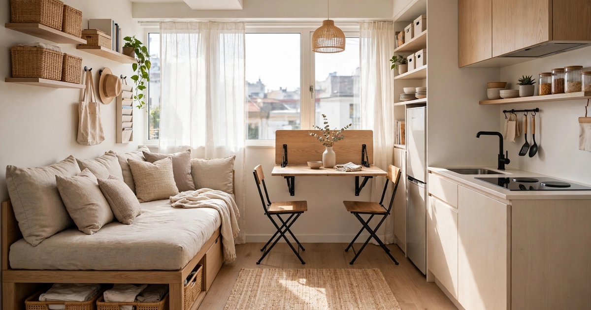 The convertible studio (furniture does double duty)